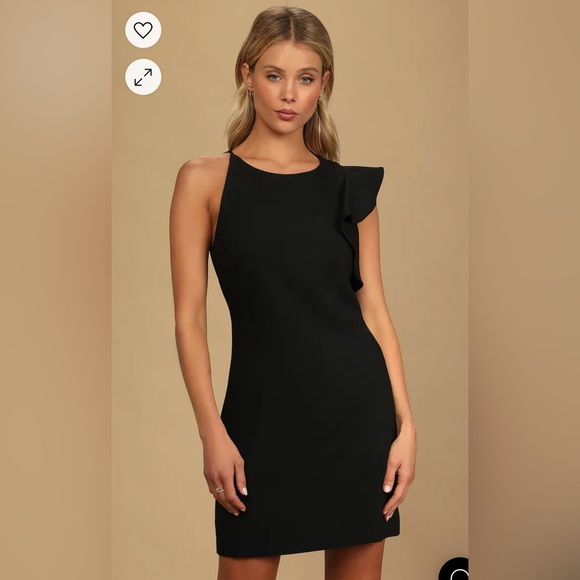 Lulus Dinah Black One Shoulder Dress Size S NWT - Picture 1 of 6